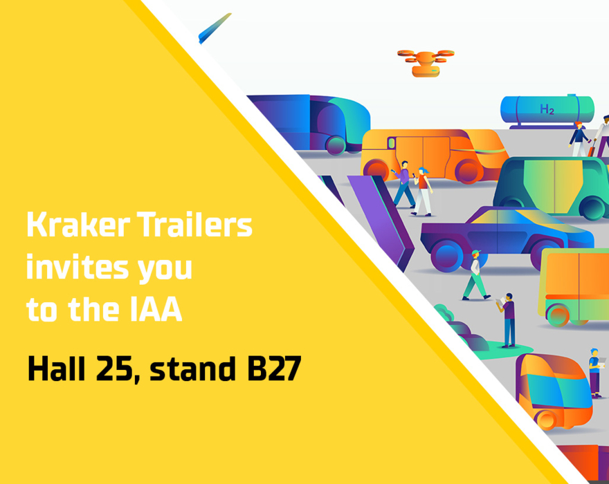 Kraker Trailers at IAA with two vehicles and two stands